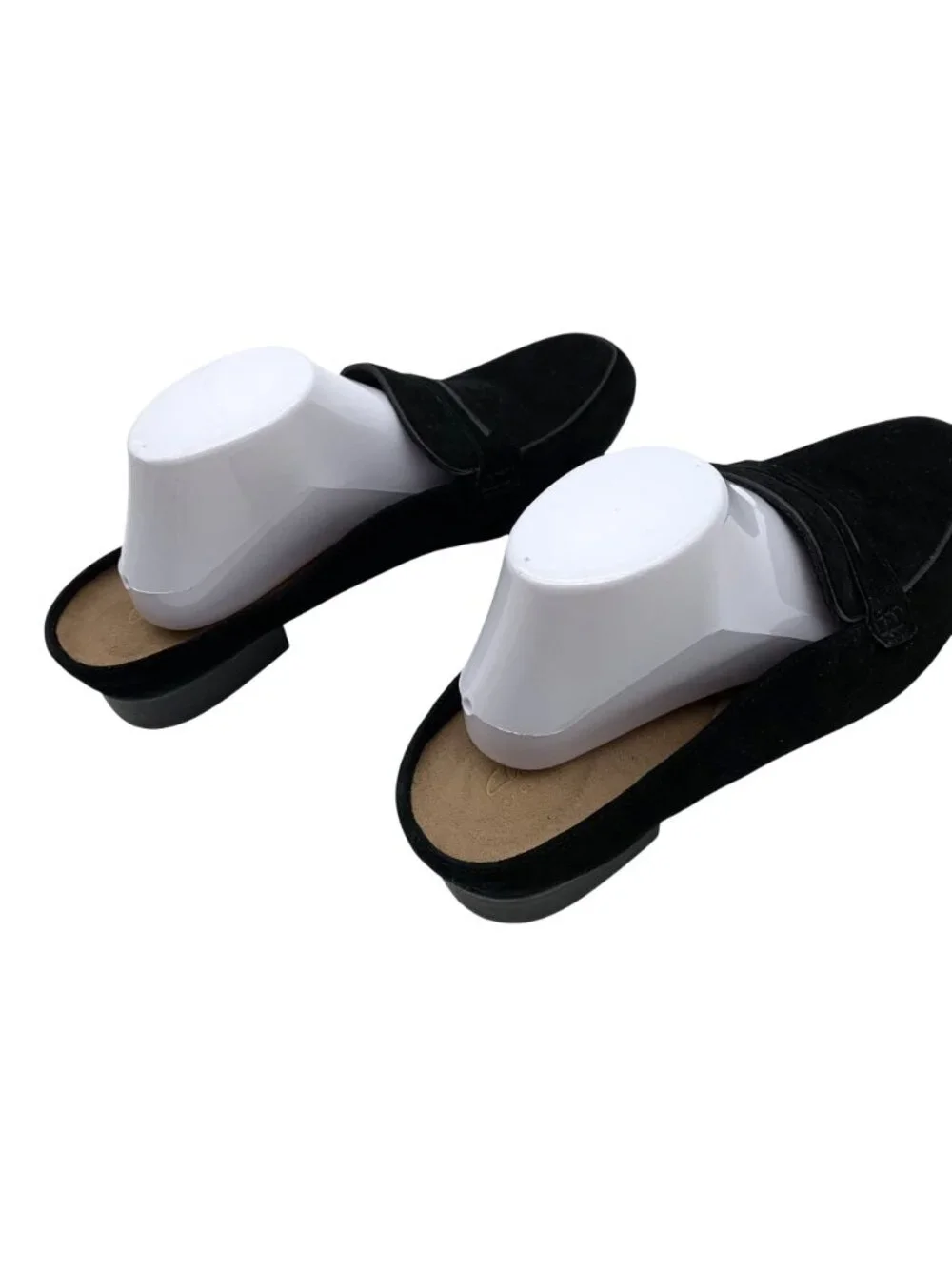 Clarks Artisan Womens 11W Black Suede Mule Loafers Slip On Shoes Keesha Donna
